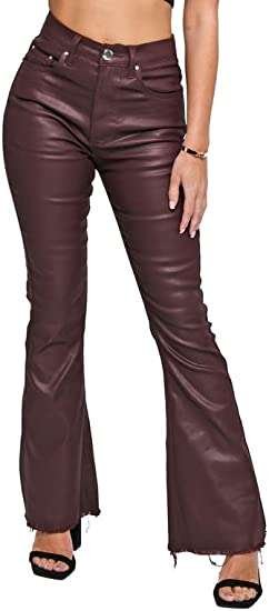 JMOJO - Flared Jeans for Women - High Waisted Jeans with Internal Waist Adjusters - Stretch Jeans for Women UK with 5 Pocket Design & Belt Loops - High Rise Frayed Hem Flared