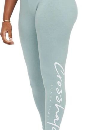 Crosshatch - Womens Black Label 'BRANDJOG' Full Length Stretchy Soft High Waist Elastic Leggings