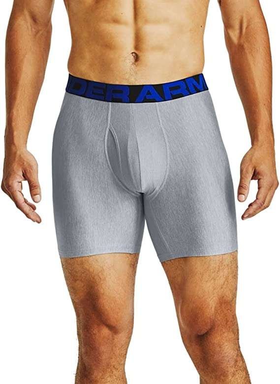 Under Armour Tech 6in 2 Pack, Men's Boxer Briefs Offering Complete Comfort, Fast-Drying Men's Underwear Men