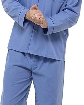 kraftd Men's Pyjama Set Traditional Classic Cut Pyjamas Sets Cotton Loungewear Sleepwear Nightwear Pj's