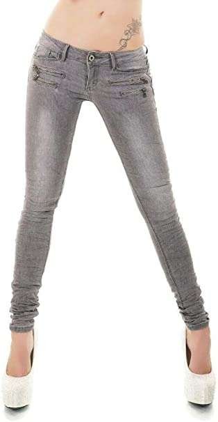 Noir Triple XXX Women's Skinny Low Waist Jeans Slim Stretch Denim Pants