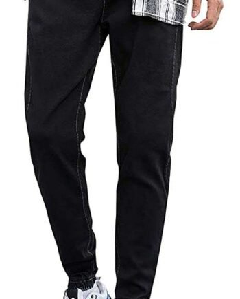 STARNEAK Men's Joggers Denim Jeans Elastic Waist Casual Pull On Pants