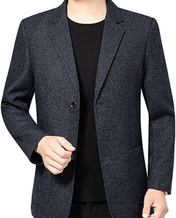 YOUTHUP Mens Vintage Check Blazer Slim Fit 2 Buttons Business Casual Plaid Suit Jacket