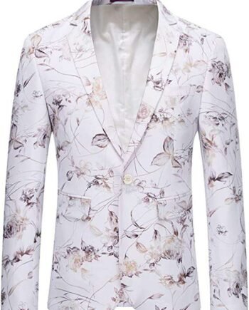 YOUTHUP Men's Slim Fit Blazer Elegant Floral Prints Suit Jacket Dinner Chic Blazers