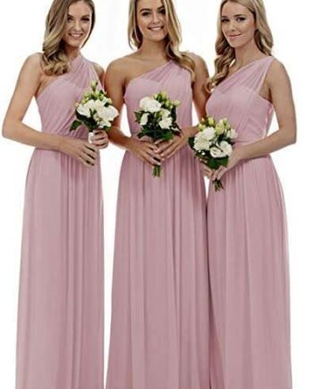 Lecureler Long One Shoulder Prom Bridesmaid Dress