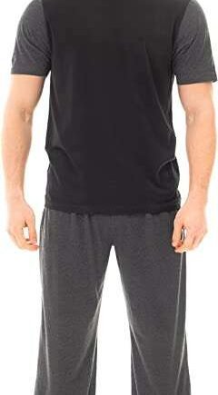 kraftd Men's Pajamas Set Cotton Short Sleeve T-Shirt Top & Shorts 2 Pieces Summer Lounge Wear Sleepwear Nightwear PJ’s Set