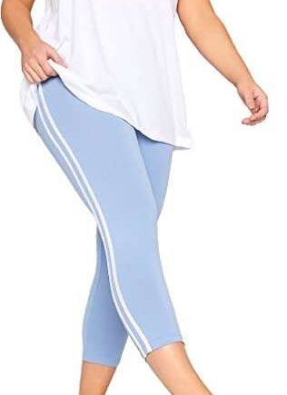 Yours - Curve Double Side Stripe Cropped Leggings - Women's - Plus Size Curve