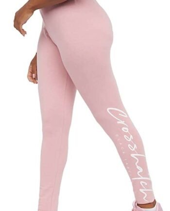 Crosshatch - Womens Black Label 'BRANDJOG' Full Length Stretchy Soft High Waist Elastic Leggings