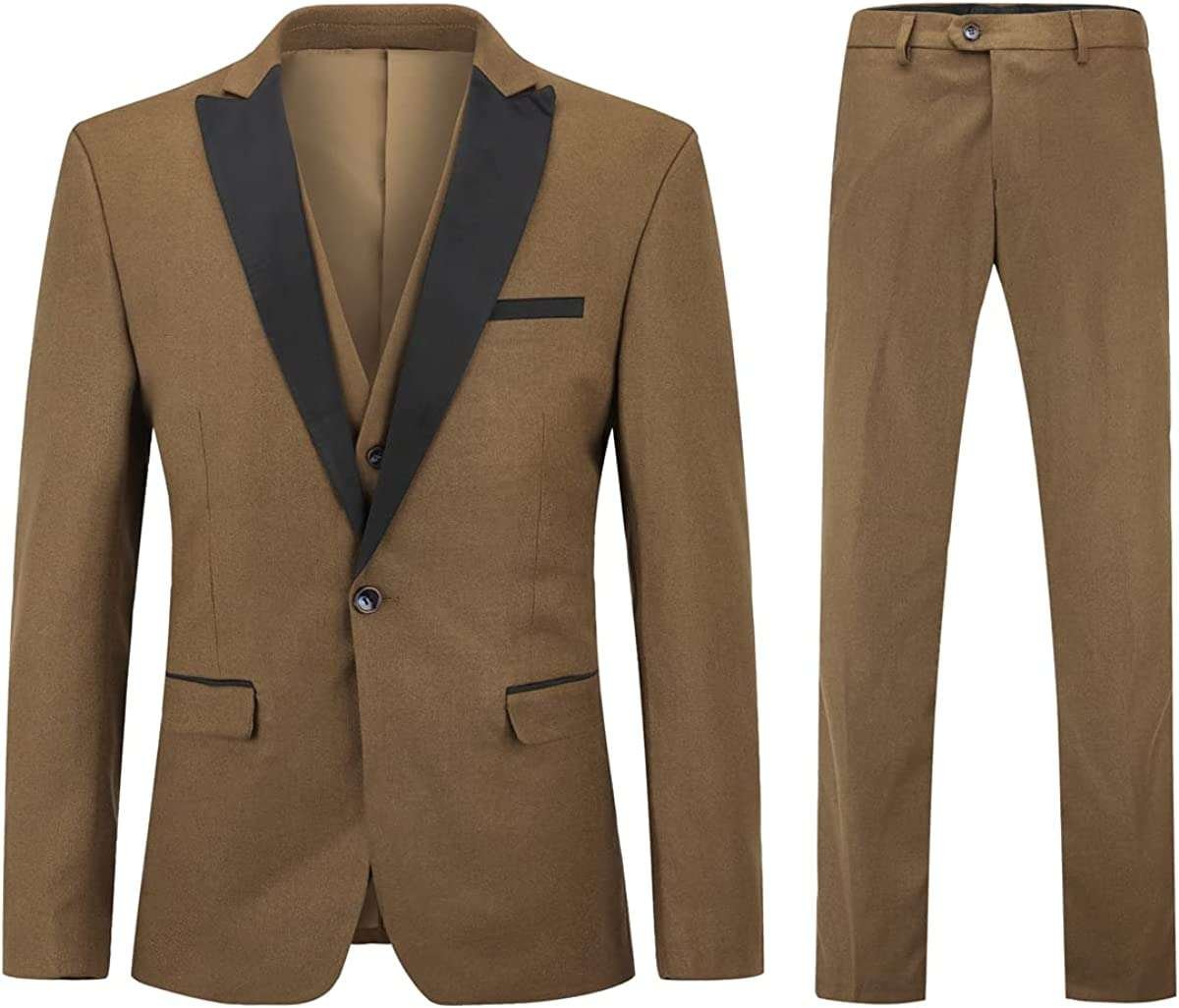 Mens Suits 3 Pieces Slim Fit Wedding Business Dinner Suit Tuxedo Blazer Waistcoat Trousers