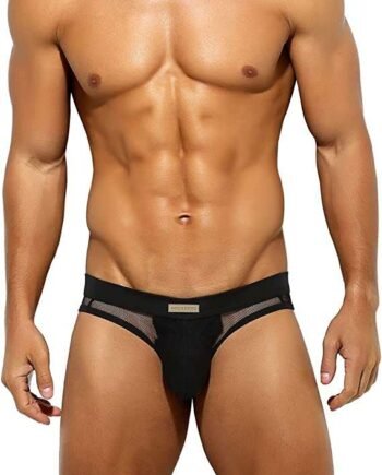 Arjen Kroos Men's Sexy Low Rise Briefs Breathable Mesh Underwear