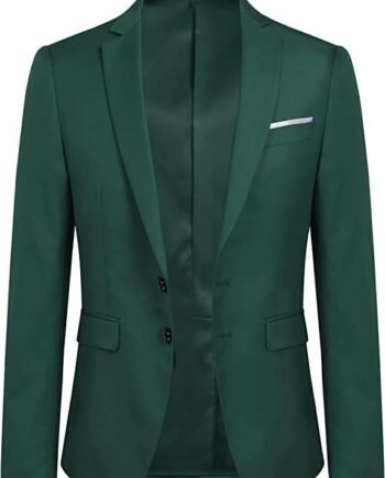 YOUTHUP Mens Blazer Single Breasted Slim Fit Suit Jacket 2 Button Wedding Tuxedo Chic Coats