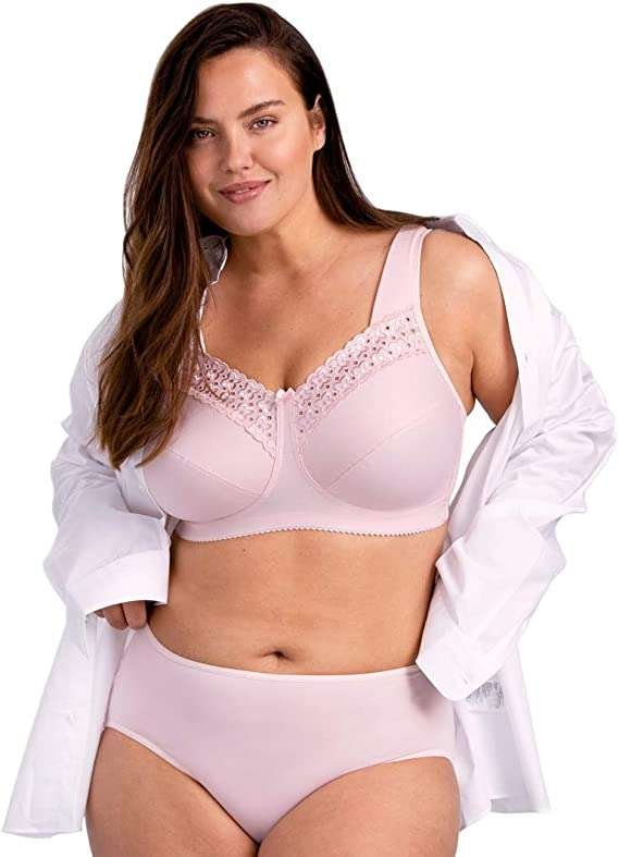 Miss Mary of Sweden Broderie Anglaise Women's Non-Wired Comfort Cotton Bra Gift for her, Gift for Women