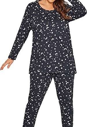 Yours Curve Moon & Star Pyjama Set - Women's - Plus Size Curve