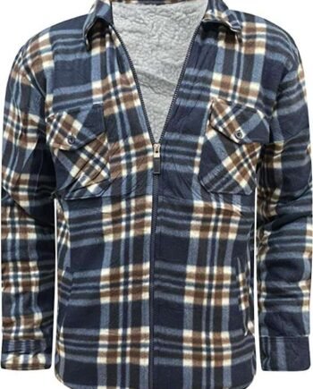 Whispering Jones London Mens Lumberjack Check Collar Padded Shirt Thick Fur Lined Hood Winter Work Shirt