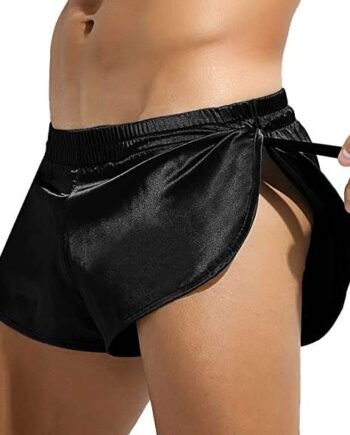 Arjen Kroos Men's Sexy Boxer Short Split Side Briefs Sport Jockstrap Satin Silk Underwear