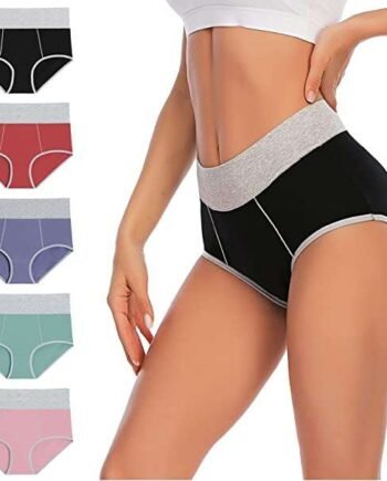 YaShaer Ladies High Waist Knickers Women Cotton Briefs Underwear Full Back Coverage Panties Plus Size Multipack