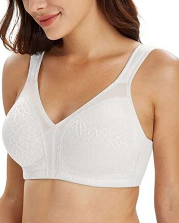 Lemorosy Full Coverage Non Padded Wireless Minimizer Bra Women's Plus Size Bras Comfort and Double Support for Large Bust