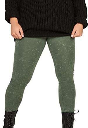 Yours Curve Acid Wash Stretch Leggings - Women's - Plus Size Curve