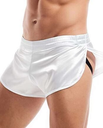 Arjen Kroos Men's Sexy Boxer Short Split Side Briefs Sport Jockstrap Satin Silk Underwear
