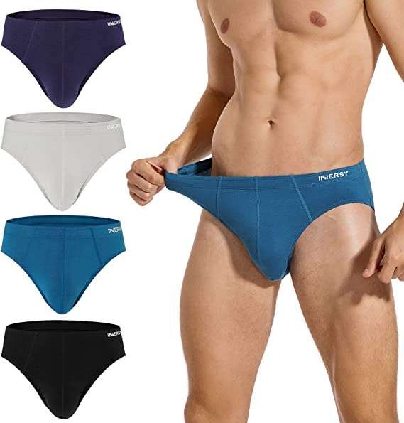 INNERSY Men's Underwear Briefs Multipack Soft Underpants Classic Midi Hipster Pants Pack of 4