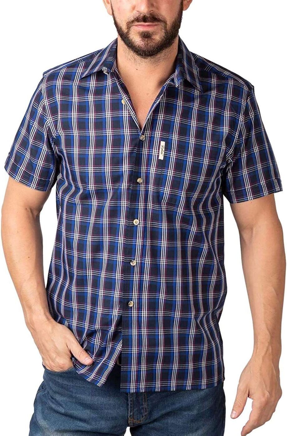 Rydale Men's Classic Short Sleeved Shirts Polycotton Checked Summer Tops