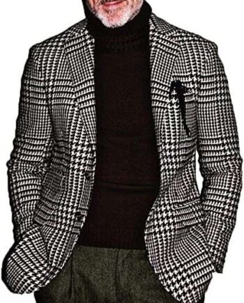 ZQ&QY S-XXXLFashion Blazers Men Winter Jacket Men's Plaid Suit Jacket Men Blazer Photo Color