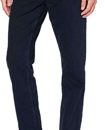 Wrangler Men's STRAIGHT Pants Jeans, BLUE BLACK, 36W / 32L