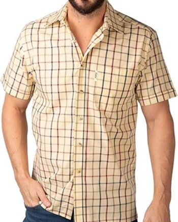 Rydale Men's Classic Short Sleeved Shirts Polycotton Checked Summer Tops