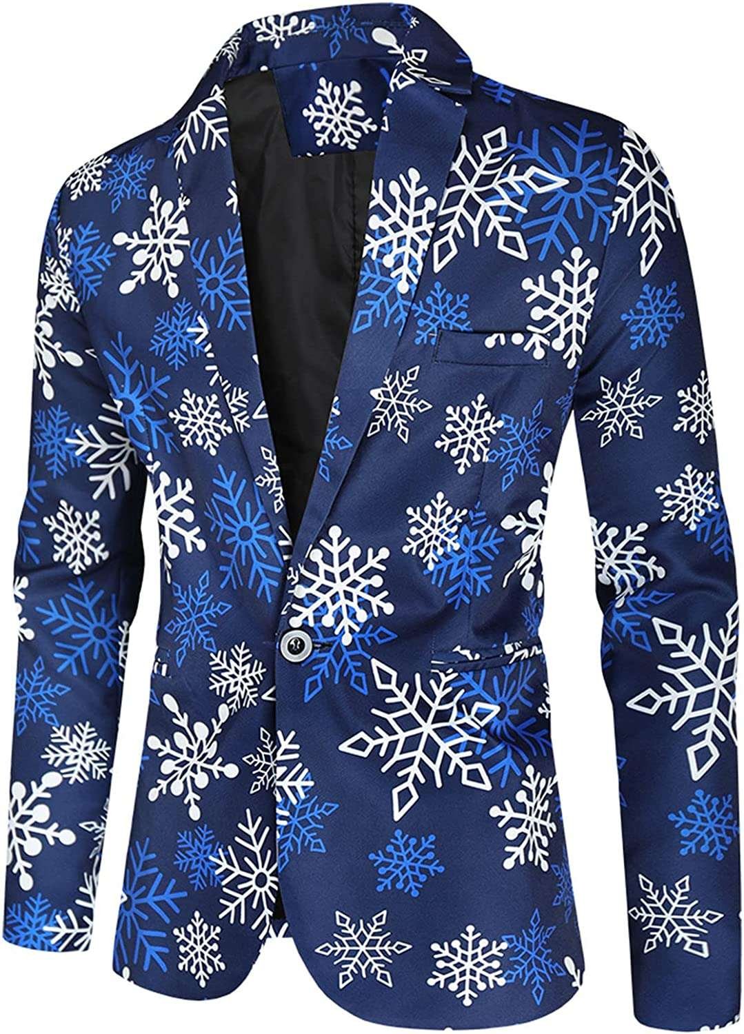 Men's Creative Holiday Jacket for Men Suit Vests with Pockets Party Prom Date Blazer Suit Novelty 3D Printed Tuxedo Vest Valentine's Day Christmas Clothes for Men
