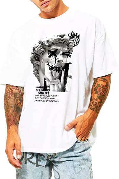 Elegancity Mens T-Shirts Casual Printed Short Sleeve Crew Neck Shirt Regular Fit Stylish Sports Summer Tops