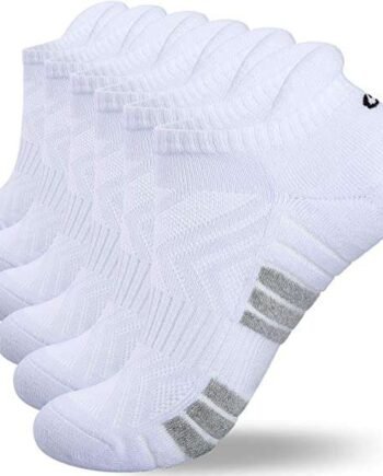 coskefy Trainer Socks, Cushioned Ankle Socks Non-slip Cotton Running Socks Low Cut Sports Socks Athletic Walking Socks for Men Women (6 Pairs)