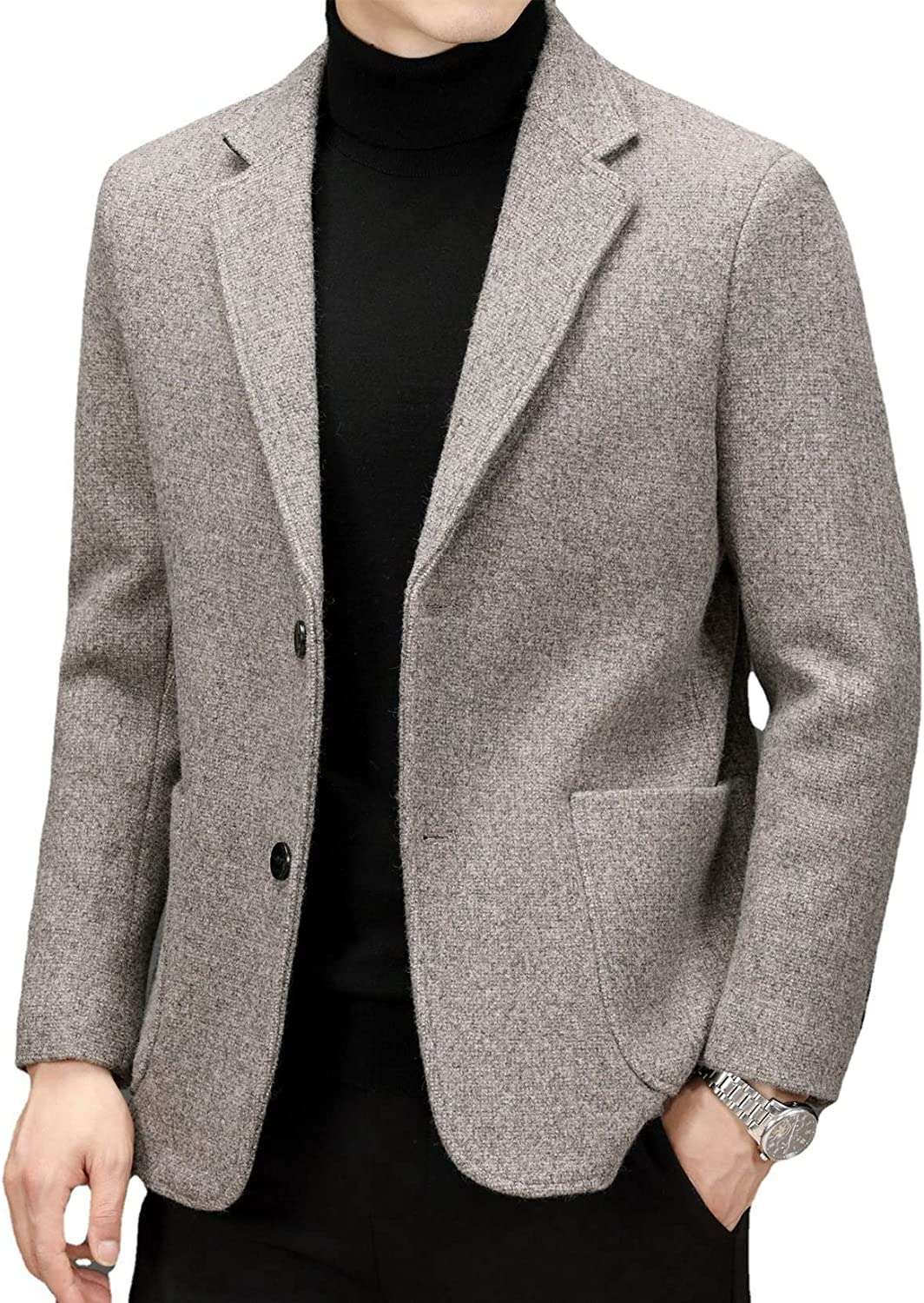 Dawwoti Men Simple Casual Suits Jacket Slim Fit Wedding Dress Blazer Coat Business Jacket