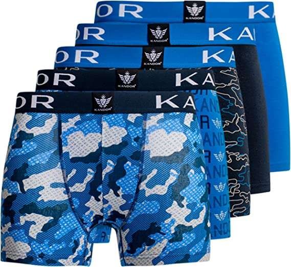 KANDOR Mens Boxers (3 to 5 Pack) Multipacked Underwear Set Mens Underwear Boxer Shorts Colourful Print Men Briefs Boxers