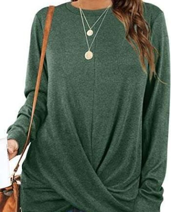 Aokosor Womens Long Sleeve Tops Ladies Loose Fit Sweatshirt Tunic