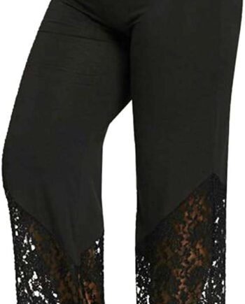 AMhomely Womens Pants Oversized Culottes Palazzo Trousers Long Loose Paper Bag Pants Slacks Sale Clearance Ladies Casual Plus Size Lace Loose Wide Leg Leggings Sports Pants